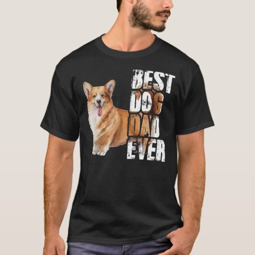 Best Dog Dad Ever Corgi Dog T_Shirt