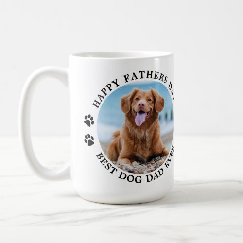 Best Dog Dad Ever Custom Pet Photo Fathers Day Coffee Mug