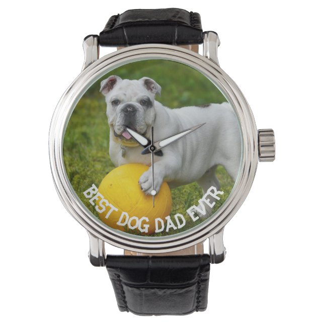 Best Dog dad Ever Custom Photo, dad gift,  Watch (Front)
