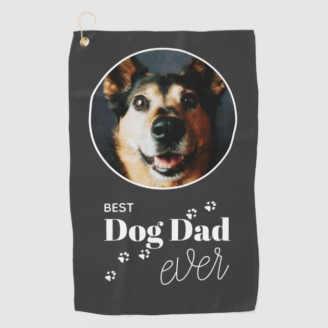 Best Dog Dad Ever Custom Photo  Golf Towel (Front)