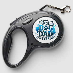 Best Dog Dad Ever Custom Photo Name Retractable Pet Leash