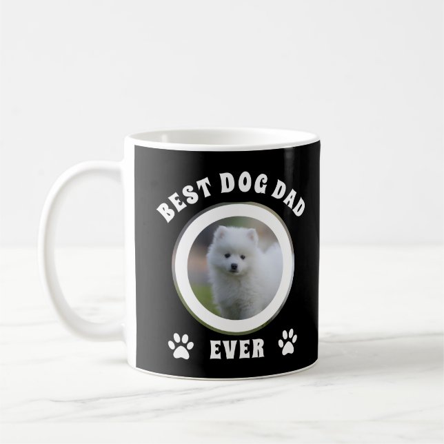 Best Dog Dad Ever Custom Photo Personalized Coffee Coffee Mug (Left)