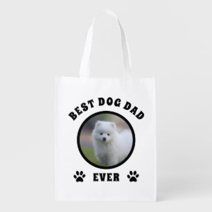 Best Dog Dad Ever Custom Photo Personalized Grocery Bag