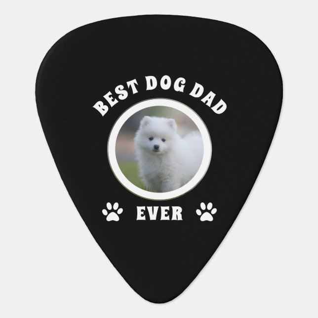 Best Dog Dad Ever Custom Photo Personalized Guitar Pick (Front)