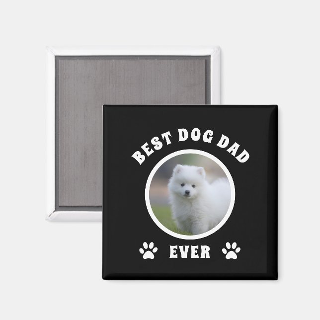 Best Dog Dad Ever Custom Photo Personalized Magnet (Front/Back)