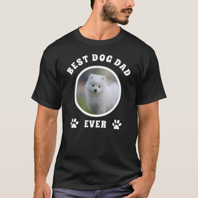 Best Dog Dad Ever Custom Photo Personalized T-Shirt (Front)