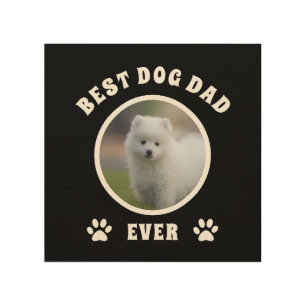Best Dog Dad Ever Custom Photo Personalized Wood Wall Art