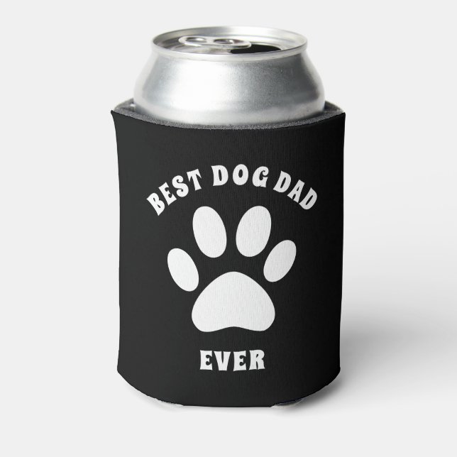 Best Dog Dad Ever Custom Text Personalized Can Cooler (Can Back)