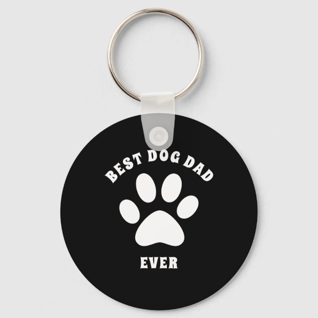 Best Dog Dad Ever Custom Text Personalized Keychain (Front)