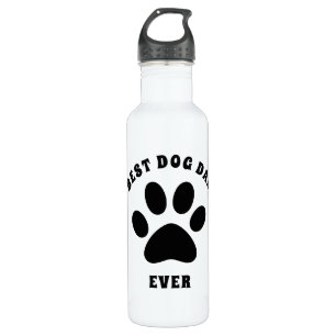 Best Dog Dad Ever Custom Text Personalized Stainless Steel Water Bottle