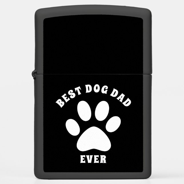Best Dog Dad Ever Custom Text Personalized Zippo Lighter (Front)
