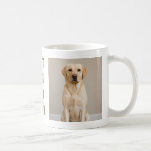 Best Dog Dad Ever Custom Two Photo Yellow Labrador Coffee Mug