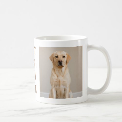Best Dog Dad Ever Custom Two Photo Yellow Labrador Coffee Mug