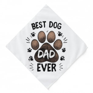 Best Dog Dad Ever – Cute Paw Print Dog Lover Bandana