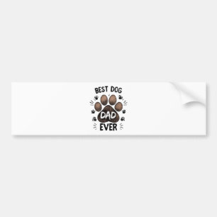 Best Dog Dad Ever – Cute Paw Print Dog Lover Bumper Sticker