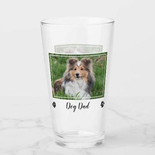 Best Dog Dad Ever_ Dad Birthday Photo Cute Dog Dad Glass