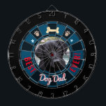 Best Dog Dad Ever Dart Board<br><div class="desc">Colored background with Best dog dad ever. One center photo upload option. Easy to replace with your own dog photo! Fun and unique gift idea.</div>
