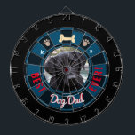 Best Dog Dad Ever Dart Board<br><div class="desc">Colored background with Best dog dad ever. One center photo upload option. Easy to replace with your own dog photo! Fun and unique gift idea.</div>