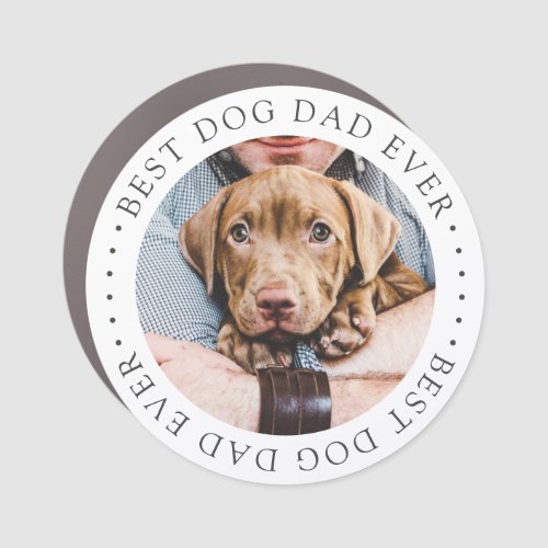 Best Dog Dad Ever Elegant Simple Custom Photo Car Magnet