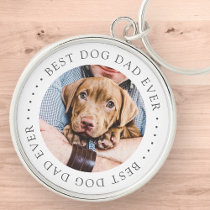 Best Dog Dad Ever Elegant Simple Custom Photo Keychain