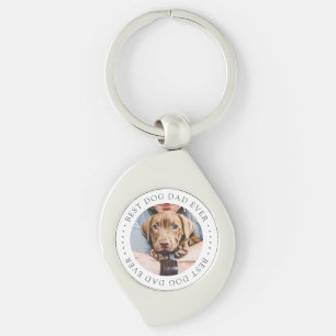 Best Dog Dad Ever Elegant Simple Custom Photo Keychain