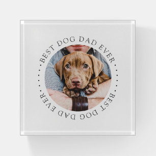 Best Dog Dad Ever Elegant Simple Custom Photo Paperweight