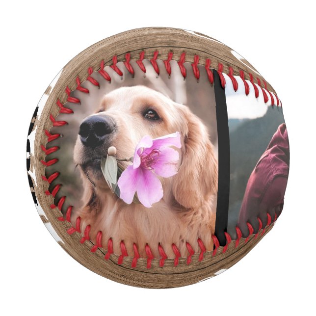 Best Dog Dad Ever Father's Day 3 Photo  Collage Baseball (Front Left)