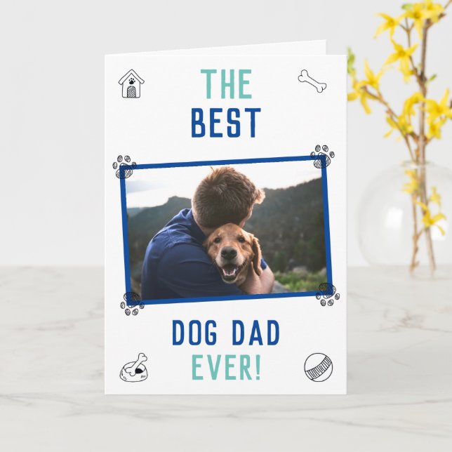 Best Dog Dad Ever Father's Day Card (Yellow Flower)