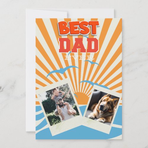 Best Dog Dad Ever Fathers Day Flat Photo Card