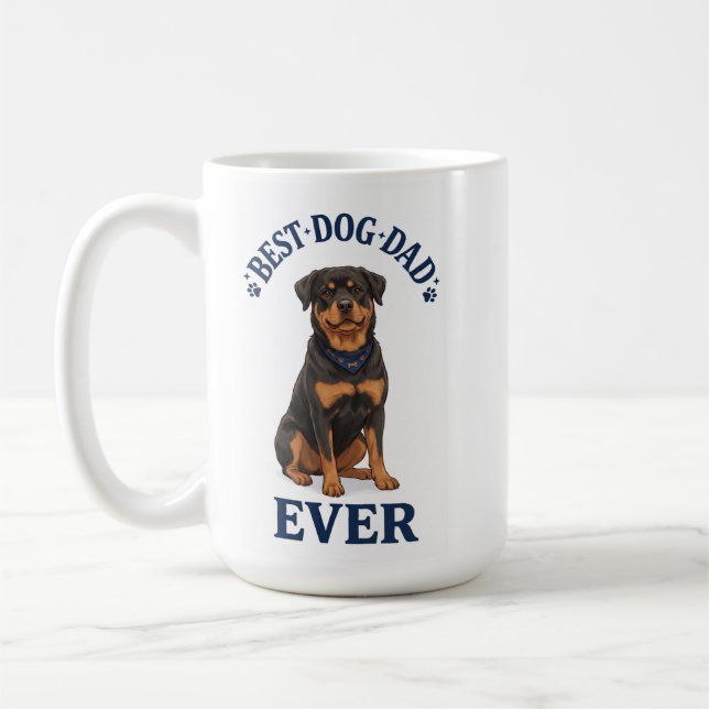 Best Dog Dad Ever, Father's Day Gift Coffee Mug (Left)