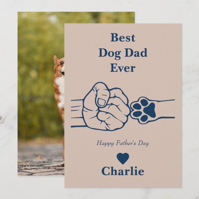 Best Dog dad ever fist bump father's day card (Front/Back)
