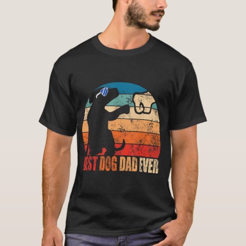 Best Dog Dad Ever Fist Bump Retro Daddy Gift Son D T_Shirt