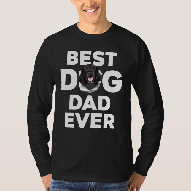 Best Dog Dad Ever Flat Coated Retriever T-Shirt (Front)