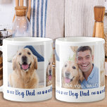 Best Dog Dad Ever Fun Blue 3 Photo Coffee Mug<br><div class="desc">Best Dog Dad Ever... Surprise your favorite Dog Dad whether it's his birthday, Father's Day or Christmas with this super cute custom photo collage mug . Customize this dog dad mug with 3 of your dog's favorite photos, and personalized the center photo with name. Great gift from the dog. COPYRIGHT...</div>