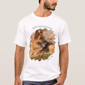 Best Dog Dad Ever Fun Custom Pet Photo T-Shirt