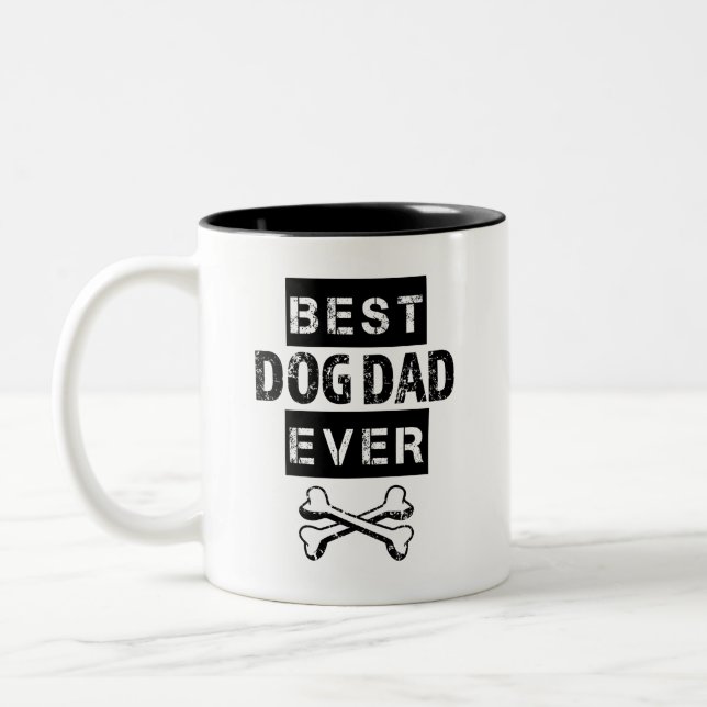Best Dog Dad Ever funny coffee mug (Left)
