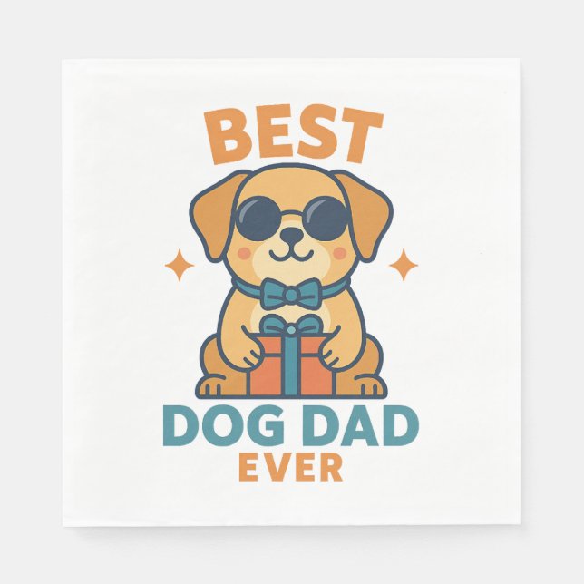 Best Dog Dad Ever – Funny Father's Day Dog Shirt Napkins (Front)