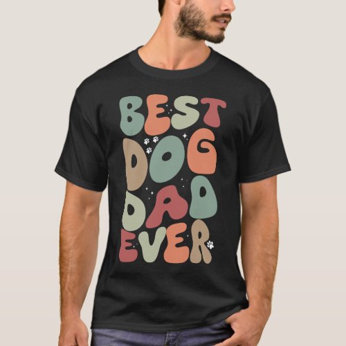 Best Dog Dad Ever Funny Vintage T_Shirt