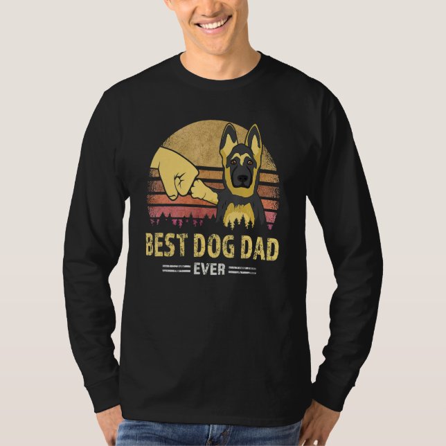 Best Dog Dad Ever German Shepherd Retro Puppy  Des T-Shirt (Front)