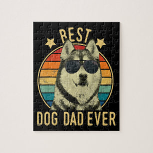 Best dog dad ever Gift for siberian husky dad Jigsaw Puzzle