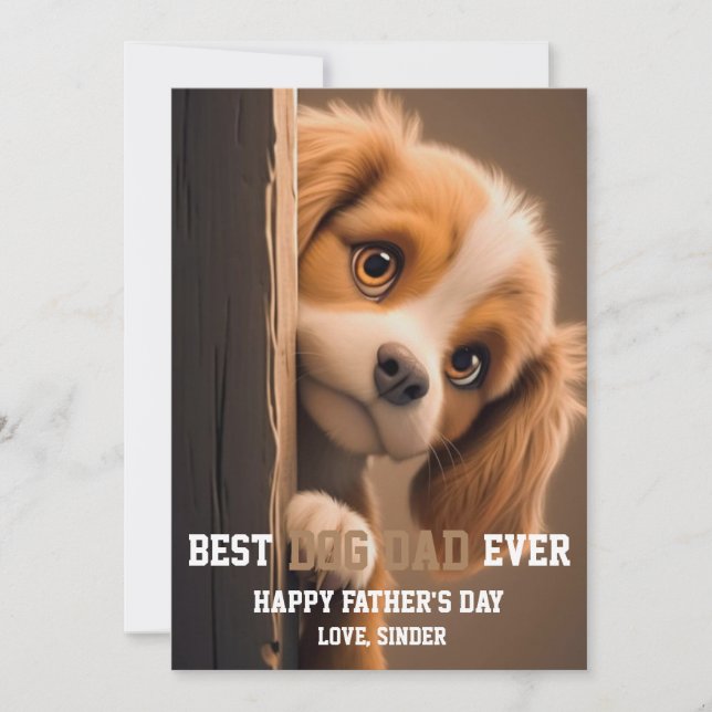 Best Dog Dad Ever! Greeting  Card Personalised (Front)