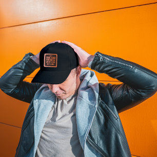 Best Dog Dad Ever Just Ask Funny Father's Day  Leather Patch Hat