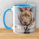 Best Dog Dad Ever Modern Custom Photo and Dog Name Mug<br><div class="desc">This simple and classic design is composed of serif typography and add a custom photo</div>