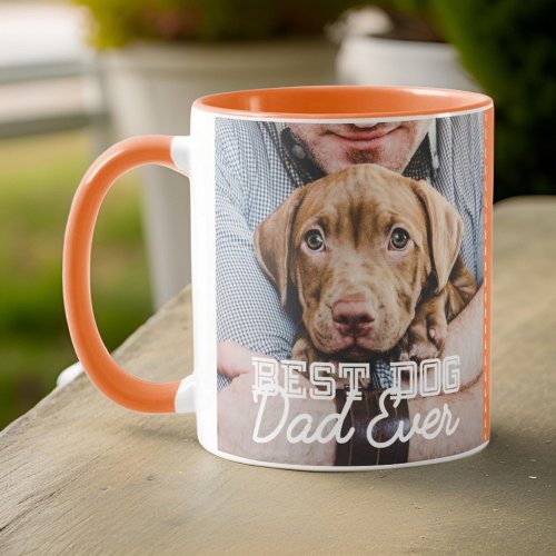 Best Dog Dad Ever Modern Custom Photo and Dog Name Mug