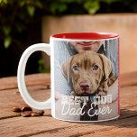 Best Dog Dad Ever Modern Custom Photo and Dog Name Two-Tone Coffee Mug<br><div class="desc">This simple and classic design is composed of serif typography and add a custom photo</div>