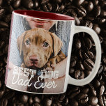 Best Dog Dad Ever Modern Custom Photo and Dog Name Two-Tone Coffee Mug<br><div class="desc">This simple and classic design is composed of serif typography and add a custom photo</div>