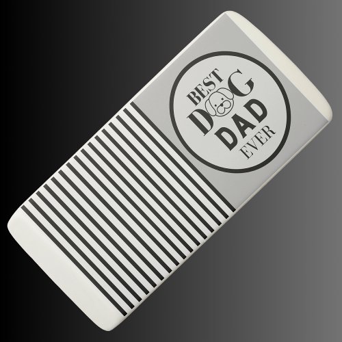 Best Dog Dad Ever Modern Stylish Stripes  Eraser