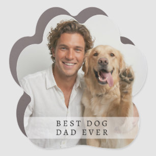 Best Dog Dad Ever Modern Trendy Custom Photo Car Magnet