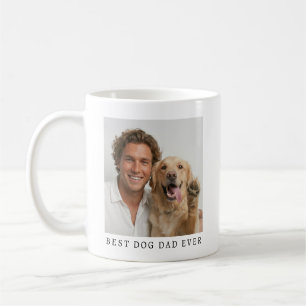Best Dog Dad Ever Modern Trendy Custom Photo Coffee Mug