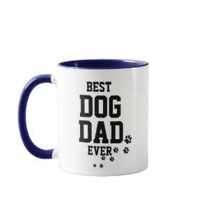 "Best Dog Dad Ever" Mug - Paws Coffee Cup Gift
